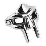 HZMAN Men's Gothic Biker Punk Vintage Stainless Steel Ring Spartan Mask Helmet Nordic Pagan Viking Rings (Size,10)