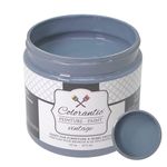 Colorantic | DOLPHIN Chalk Paint Based for Furniture DIY - Multi-Surface All-in-One Craft Paint| GREY-BLUE COLOR Home Decor Painting (8 oz, Dolphin)