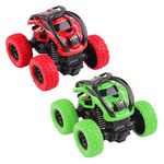 Hot Wheels Monster Truck，2 Pack Toy Cars For Toddlers 2+， 360 Degree Rotation Push And Go Vehicle, Kids Pull Back Cars Racing Game Toys Gift For 3 4 5 6 Toddler (Red+Green)