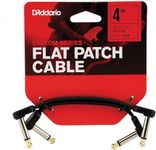 D’Addario Accessories Classic Series Flat Guitar Patch Cables - Guitar Pedal Cable with ¼ Inch Ends - Durable & Reliable - Instrument Cable for Pedalboards - 4in Right Angle - 2-Pack