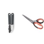 Brabantia 121869 Tasty+ Can Plus Bottle Opener, Dark Grey & 121746 Tasty+ Kitchen Scissors, Terracotta Pink