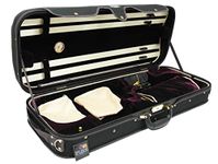 D'Luca CP04M-BKBU Double Violin Case Black-Burgundy