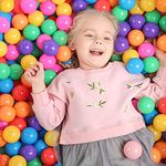 TRENDBOX 100 Colorful Ball Pit Balls (7 Colors) for Babies Kids Children Soft Plastic Birthday Parties Events Playground Games Pool