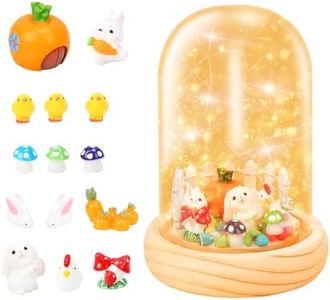 KATOOM Easter Night Light, Make Your Own Bunny Night Light Rabbit DIY Craft Kit Arts and Crafts Lamp Project for Kids Ages 4-12 Girls Easter Basket Stuffers Birthday Gift Bedroom Decor