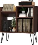 iyrany Record Player Stand, Turntable Stand with Record Storage, Vinyl Record Storage Cabinet with Metal Legs, Record Player Table Holds Up to 250 Albums for Living Room, Bedroom, Office, et