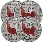 Chicken Decor Stove Burner Covers Rooster Kitchen Decor in a Farmhouse Chicken Sign Style - Set of 4 by Range Kleen