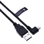 Right Angle 90 Degree Mini USB Cable Cord Compatible with Garmin Nuvi 1490TV, 1490LMT, 2585TV, 2589LM, 2597LM, 2597LMT Sat nav GPS Navigation Satellite System In Car Charging Lead (1m/3ft Black)