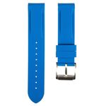 Strapseeker Paramount Curved End Premium Silicone Rubber Watch Band- Compatible with Omega Swatch Moonwatch, Tudor Black Bay, Rolex- 20mm - Curve Replacement Watch Bands for Men & Women - For Sports & Dive Watches (20mm, Azure)