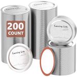 200 Pieces Canning Lids, 86MM Wide Mouth Mason Jar Lids for Ball & Kerr Jars，Split-Type Canning Ball Jar Lids with Silicone Seals, Food Safe Rust-proof Ball Jar Lids