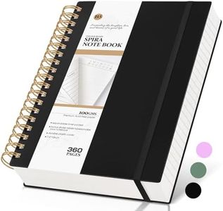 MUAHLIUB Spiral Notebook Journal College Ruled, 360 Pages Lined Thick Journals for Women Men, B5 Big Notebooks with 100GSM Paper, Spiral Bound Journaling for Writing Work School Black 7.6"×10"