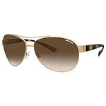 MAXJULI Aviator Sunglasses for Small to Medium Face Classic Metal Frame with Glass Lens 8805 Gold+Gradient Brown