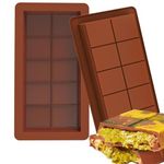 Deep Chocolate Bar Mold 2PCS, Silicone Chocolate Bar Moulds, Large and Thick, Knafeh Chocolate Bar DIY Deep Chocolate Candy Kitchen Baking Moulds