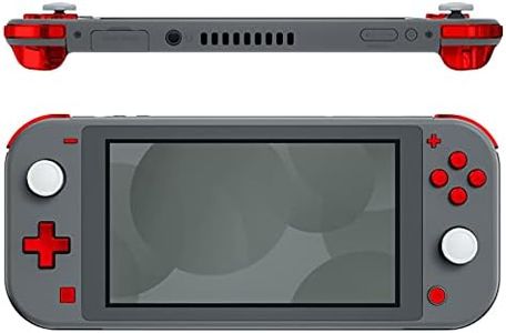 eXtremeRate Chrome Red Glossy Replacement ABXY Home Capture Plus Minus Keys Dpad L R ZL ZR Trigger for Nintendo Switch Lite, Full Set Buttons Repair Kits with Tools for Nintendo Switch Lite