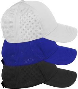 Daxton Air Cool Tech Hat Ventilated Micro Holes Structured High Profile Baseball Cap 3 Pack - Black,Royal,White