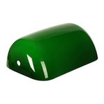 Newrays Glass Bankers Lamp Shade Cover Replacement L8.85 W5.3 (Green)