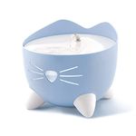 Catit PIXI Drinking Water Fountain for Cats, Blue, Automatic Pet Drinking Fountain with Triple Action Carbon Filter, Refill Level Window and LED Nightlight