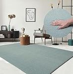 the carpet Area rug for living room or bedroom in Blue 60 x 110 cm | washable up to 30 degrees | non-slip underside | modern and soft short pile rug | rectangular - RELAX rug