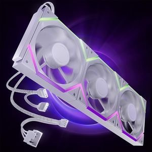 AsiaHorse Nyota Pro 120mm PC Fans ARGB PWM, Modular Daisy-Chain Design, Dual-Zone Asynchronous Lighting, 18 Addressable LEDs, 2000RPM High Airflow 61.5CFM, Low Noise 29dB, for PC Case & Liquid Cooler