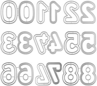 Briartw 0-9 Numbers Nested with Shadow Die Metal Cutting Dies Set for DIY Scrapbooking Embossing Stencil Craft Cardmaking Gift Card Template,Each Number 2 Pieces