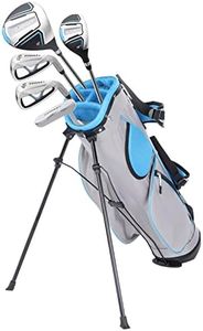 FINCHLEY Kids Golf Clubs Set for Boys & Girls Aged 8-12, Includes Driver, Hybrid, 7# & 9# Irons, and Putter for Right Hand, Blue