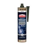 UniBond Kitchen and Bathroom Mould-Resistant, White Silicone Sealant, Easy No Cut Opening, Silicone-Based Sanitary Sealant, Waterproof, 1 x 280ml Cartridge