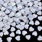 PAGOW 150pcs Valentines Heart Rhinestone Charms AB Rainbow Beads Resin Crystal Gems Card Making Embellishment for Necklace Earring Bracelet DIY Crafts Decoration Christmas Wedding Supplies 12mm