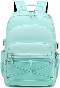 mygreen Girls boys Backpack Kindergarten Elementary Middle School Large Size Waterproof Back to School Travel Bag 24L Green