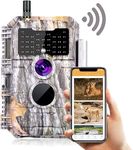 BlazeVideo Wifi Game Camera Trail Cam with Bluetooth Wireless App Control, Send Picture to Cell Phone 24MP 1296P MP4 H.264 Video Night Vision No Glow Motion Activated Waterproof for Wildlife Hunting