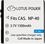 LOTUS POWER Rechargeable NP-40 Battery Pack, Replacement Lithium Ion Battery NP 40 1500mAh 3.7V for Camera Casio Exilim EX-Z1000 EX-FC100 / Pentax XG-1 / Kodak PIXPRO Series