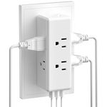 Multi Plug Outlet Extender with USB, Outlet Splitter with Surge Protector, 6 AC Wall Outlet & 3 USB Charger Ports, 3-Sided Spaced Outlet Power Bar, Electrical Multiple Outlet for Home Offices Travel