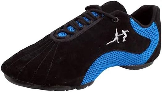 Very Fine Unisex-Adult Bbjs Jazz Street Ballroom Latin Exercise Dance Sneakers, Black (Blue Mesh), 13.5 Women/12.5 Men