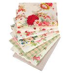Hanjunzhao Vintage Rose Plaid Fat Quarters Fabric Bundles, Precut Sewing Quilting Fabric, 46cm x 56cm(approx 18" x 22")