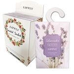 LIFFLY 8 Large Packs Lavender Scented Sachets Bag with Hanger for Drawer and Closet Xmas Gift