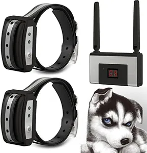 Blingbling Petsfun Electric Wireless Dog Fence System, Pet Containment System with Waterproof and Rechargeable Training Collar Receiver for 2 Dogs Pets Container Boundary (Black)