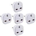 Pack of 5 Travel Adapter | UK to European Plug Adapter Converter (Euro Type C, E, F) EU Plugs for travelling to Italy Cape Verde Poland Spain Turkish Greece Bulgaria and more