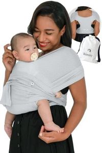 Konny Baby Carrier AirMesh for Cozy Luxury Baby Carrier Wrap, Easy to Wear Baby Wrap Carrier, Perfect Essentials Cloths for Newborn Babies up to 44 lbs, (Light Grey, XL)
