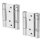 QWORK® Double Action Spring Door Hinge, 304 Stainless Steel Loaded Spring Loaded Door Swing Hinge for Cafe Saloon Door, 2 Pcs, 4 Inch