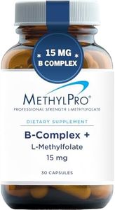 MethylPro B Complex + 15mg L-Methylfolate - Professional Strength Vitamin B Complex + Folate Supplement for Energy, Mood + Immune Support - Vitamin B12, Vitamin B6, Vitamin C + More - (30 Capsules)