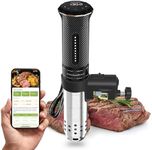 KitchenBoss WiFi Sous-Vide Cooker 1100W：Professional Cuiseur Sous Vide Precision Cooker, Immersion Circulator IPX7 Waterproof, Ultra Quiet, Slow Cooking Machine (G300PT)