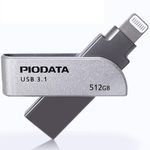 PioData iXflash 512GB iPhone iPad Flash Drive USB Type A and Apple MFi Certified Lightning Connector, External Storage Memory Stick, iPhone USB Flash Drive for Photos, Videos, & Backup