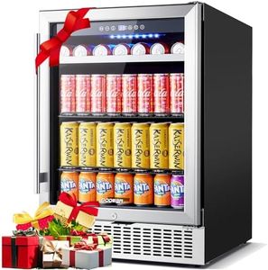 BODEGA Beverage Refrigerator With Glass Door,180 Cans Drink Cooler,Under Counter Refrigerator 24 Inch Wide, Front Vented Beverage Fridge With Lock,Beverage Center For Beer Soda Wine