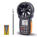 BTMETER BT-100 Digital Anemometer Handheld, Wind Speed Meter Gauge, Accurately Measure Wind Velocity Temperature Speed for CFM with MAX/MIN/AVG, Backlight LCD, HVAC