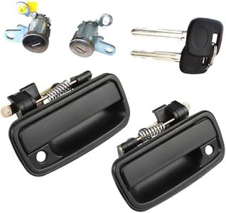 Lcyolada Pair of Exterior Door Handles w/Lock Cylinders & Keys Compatible with 1995-2004 Toyota Tacoma, Front Driver and Passenger Side Replaces 69220-35020, 69210-35020, 6905135070, 6905235070