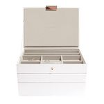 Stackers White and Rose Gold Classic Medium Jewellery Box, Set of 3