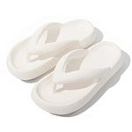 Vertvie Flip Flops Summer EVA Soft Lightweight Flip-Flops Thicken Cushioned Slippers Shower Bathroom Shoes Beach Pool Sandals(White,2-2.5)