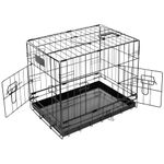 Bunty Dog Cage Crate - Small Puppy Crate to Large Dog Crate, Training Cage & Travel Dog Crate, Foldable, Two Door Design with Anti-Chew Removable Tray - Extra Small Dog Crate 19”