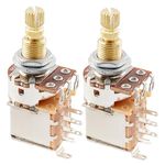 Musiclily Pro Brass Full Metric Sized Control Pots B500K Push/Push Linear Taper Potentiometers for Guitar (Set of 2)