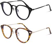 LINVO Fake Glasses Retro Round TR90