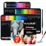 KALOUR 72 Watercolour Pencils for Adults - Water Soluble Professional Hexagonal Pencil - Ideal for Artists Coloring Blending and Layering