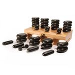 Master Massage 40pcs Professional Hot Stone Set for Body Massage with Bamboo Box